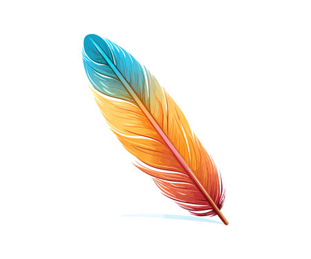 Feather. Colored Feather. Vector illustration design.のイラスト素材