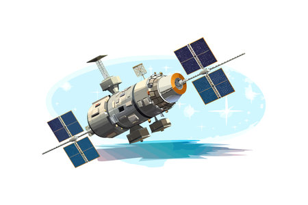 Space Communication satellite. Vector illustration design.のイラスト素材