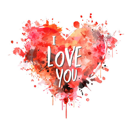 Heart with inscriptions I love you. Valentine's day Vector illustration design.のイラスト素材