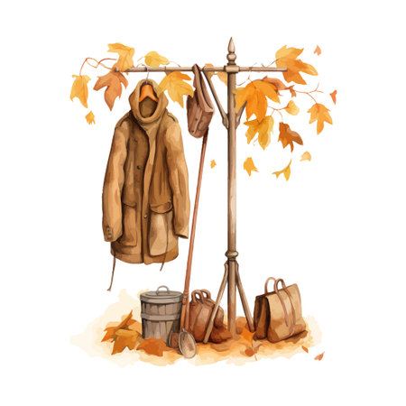 Clothes on a hanger watercolor. Vector illustration design.のイラスト素材