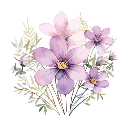Watercolor wildflower. Vector illustration design.のイラスト素材