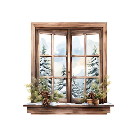 Window seat watercolor. Vector illustration design.のイラスト素材