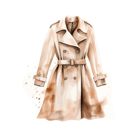 Women's cloak watercolor. Vector illustration design.のイラスト素材