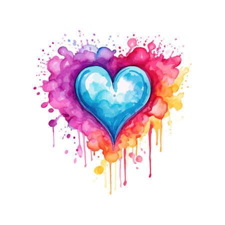 Color heart watercolor. Vector illustration design.のイラスト素材