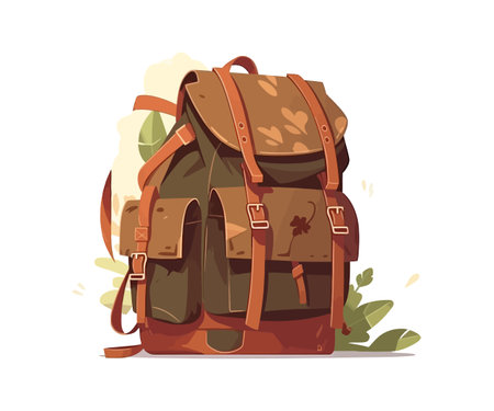 Traveler camp knapsack. Vector illustration design.のイラスト素材