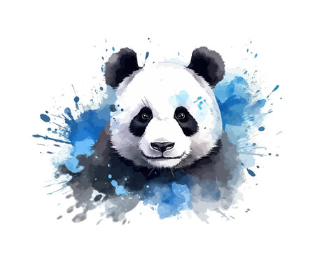 Watercolor panda. Vector illustration design.のイラスト素材