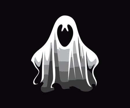 Realistic halloween cute ghost sheet logo. Vector illustration design.のイラスト素材