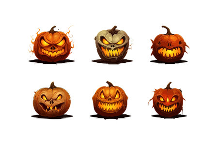 Pumpkin Halloween icon style clipart. Vector illustration design.のイラスト素材