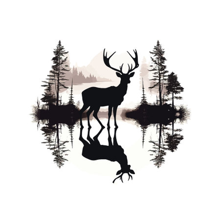 Deer silhouette. Vector illustration design.のイラスト素材