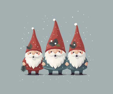 Christmas gnomes. Vector illustration design.のイラスト素材