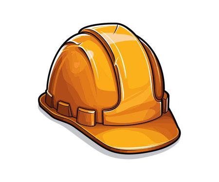 Doodle inspired Hard hat cartoon sticker. Vector illustration design.のイラスト素材