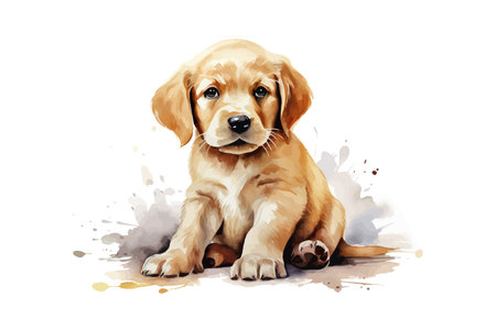 Watercolor puppy. Vector illustration design.のイラスト素材