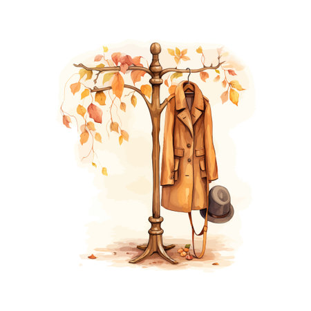 Clothes on a hanger watercolor. Vector illustration design.のイラスト素材