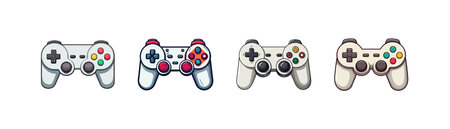 Retro video game controller set. Vector illustration design.