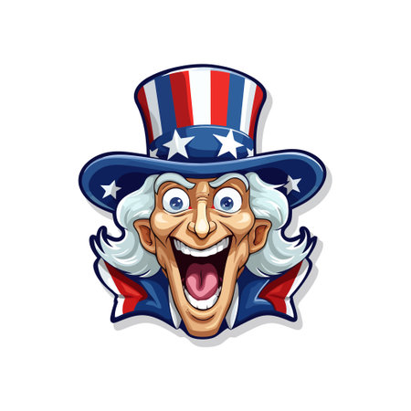 Uncle Sam, American flag. Vector illustration design.のイラスト素材
