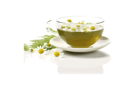 Chamomile tea. Vector illustration design.のイラスト素材