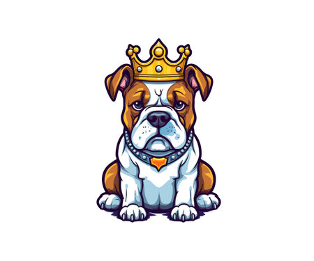 King hand drawn dog cute cartoon. Vector illustration design.のイラスト素材