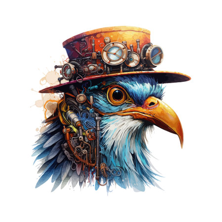 Dove steampunk. Vector illustration design.のイラスト素材
