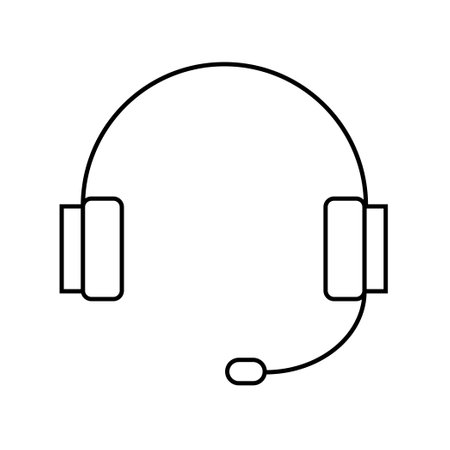 Headphones icon. Illustration of the silhouette of the head unit sound transmission symbol. Sign audio equipment vector.のイラスト素材