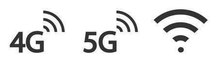 4G, 5G, wifi icon. Wireless internet network illustration symbol. Sign smartphone connection website...