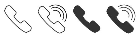 Handset phone icon. Telephone illustration symbol. Sign cell vector.のイラスト素材