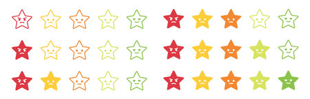 Color star retentive icon. Opinion emotion illustration symbol. Sign client voice vector.のイラスト素材