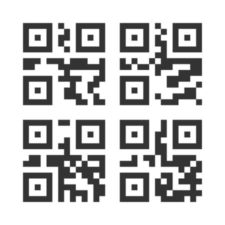 QR code icon set. Scan me illustration symbol. Sign mobile sticker vector.のイラスト素材