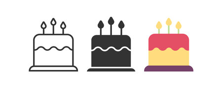 Cake icon. Birthday cupcake illustration symbol. Sign pastry vector.