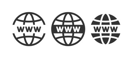 WWW web icon. Internet site illustration symbol. Sign globe app button vector.のイラスト素材