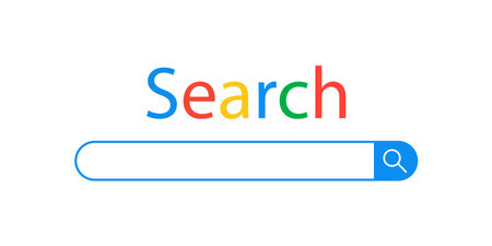 Browser search button icon. Internet page illustration symbol. Sign window vector flat.