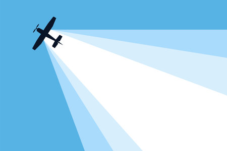 Airplane flying up icon. Sky and plane illustration symbol. Sign aircraft vector flat.のイラスト素材