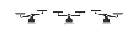 Scales icon set. Libra illustration symbol. Sign bowls of scales in balance, an imbalance of scales...