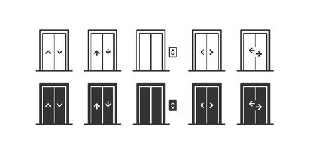 Elevator icon set. Vector illustration design.のイラスト素材