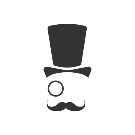 Old-fashioned face icon. Gentleman illustration symbol. Sign retro man vector.のイラスト素材