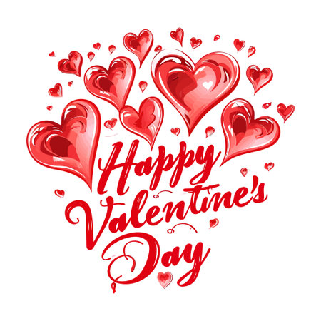 Happy valentines day watercolor. Vector illustration design.のイラスト素材