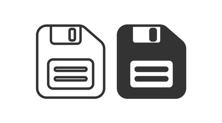 Save icon. Floppy illustration symbol. Sign retro disk vector.のイラスト素材