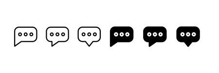 Chat bubble icon set. Editable stroke. Vector illustration design.のイラスト素材