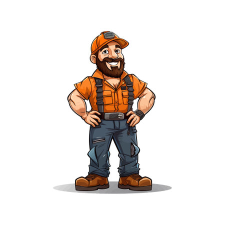 Cartoon man worker. Vector illustration design.のイラスト素材