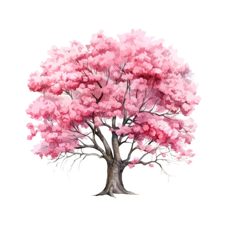 Sakura Tree watercolor. Vector illustration design.のイラスト素材
