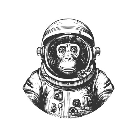 Astronaut monkey. Vector illustration design.のイラスト素材