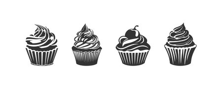 Cake silhouette icon set. Vector illustration design.のイラスト素材