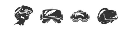 Virtual reality glasses icon set. Vector illustration design.のイラスト素材