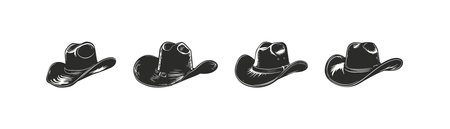 Set of cowboy hat icon set. Vector illustration design.のイラスト素材