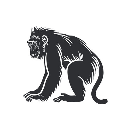 Capuchin monkey silhouette monkey icon. Vector illustration design.のイラスト素材