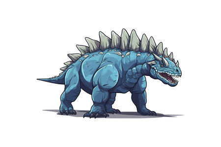 Blue stegosaurus dinosaur. Vector illustration design.のイラスト素材