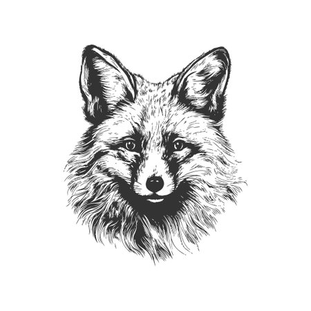 Head fox Hand drawn style. Vector illustration designのイラスト素材