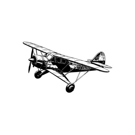 Hand drawn ink sketch of airplane. Vector illustration designのイラスト素材
