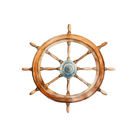 Boat steer with watercolor style. Vector illustration design.のイラスト素材