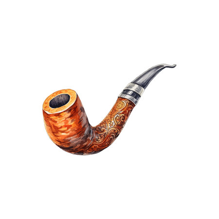 Classic Smoking Pipe watercolor style. Vector illustration design.