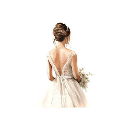 Elegant Bride in Watercolor Style watercolor style. Vector illustration design.のイラスト素材